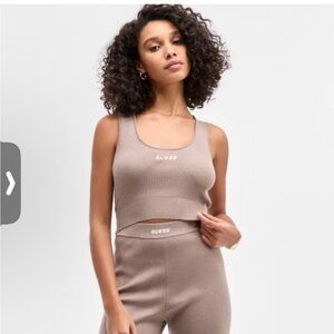 Guess Ribbed Bralette Sweater in Slate Mauve